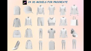 Procreate 3d model clothing  24 Clothing For Procreate [upl. by Aay746]