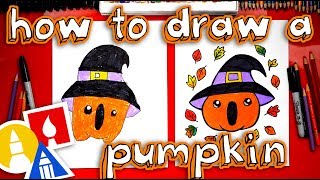 How To Draw A Pumpkin With A Witch Hat [upl. by Sandye935]