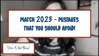 Residency application mistakes that you should avoid for Match 2024  IMG  ERAS  Match Interviews [upl. by Latta991]