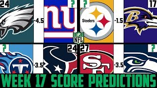 NFL Week 17 Score Predictions 2019 NFL WEEK 17 PICKS AGAINST THE SPREAD 2019 [upl. by Montana]