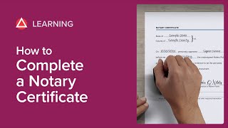 How to Complete a Notary Certificate [upl. by Tavia940]