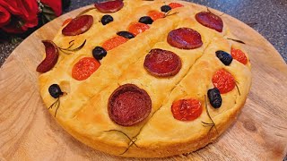 Focaccia alta Ricetta semplice e veloce Buonissima e morbidissima 👍🙂 [upl. by Oeak]