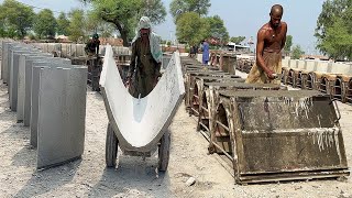 Manufacturing Process Of Concrete Water U Shape Block In Local Factory  Cement U Shape Block [upl. by Aicekan461]