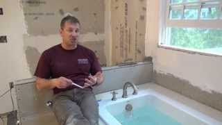 Remodeling A Bathroom Part 8 Liquid waterproofing a shower [upl. by Tremaine]