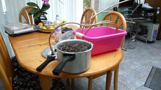 How to make a still  distiller to extract any essential oils from plants Lavender oil shown [upl. by Chem]