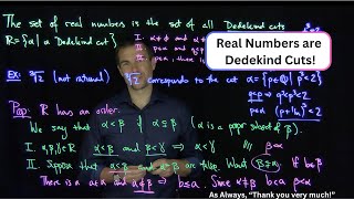 Real Numbers as the set of Dedekind Cuts [upl. by Netaf]