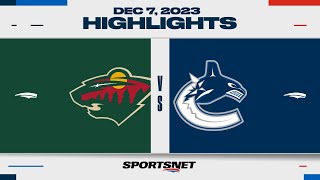 NHL Highlights  Wild vs Canucks  December 7 2023 [upl. by Hyland]