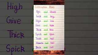 Collocation pairs words collocations collocationsinenglish collocation english shorts [upl. by Teplica]