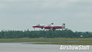 Canadian Forces Snowbirds  Triple Formation Takeoff  Waterloo Airshow 2014 [upl. by Shepperd]