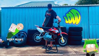 I STRAIGHT PIPED MY HONDA CRF50 LOUD [upl. by Wolfe]