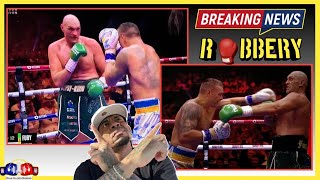 REACTION R0BBERY OLEKSANDR USYK DROPS FURY IN 9TH ROUND AND WINS SPLIT DECISION BECOMES UNDISPUTED [upl. by Nawiat]