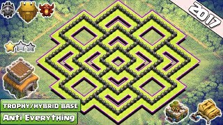 New BEST Town Hall 8 TH8 TROPHYHybrid Base Design With Gear Up Cannon amp Archer Tower  COC [upl. by Maxima]