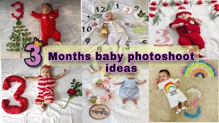 Latest 3 month baby photoshoot ideas at home । diy baby photoshoot ideas । monthly baby photoshoot [upl. by Ellerad280]