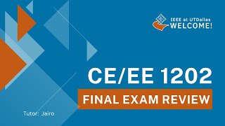 CE EE 1202 Final Exam review  Spring 2024 [upl. by Ainosal]