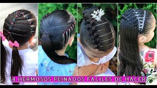 4 HERMOSOS PEINADOS RAPIDOS Y FACILES DE HACER 20184 QUICK amp EASY HAIRSTYLES 2018 [upl. by Suoiradal]