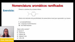 Exercício de orgânica aula 11 UFRGS RS 2016 Nomenclatura de cadeias aromáticas [upl. by Ailimat]