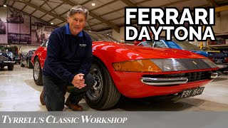 From Underneath to the Open Road Ferrari 365 GTB4 Daytona Experience  Tyrrells Classic Workshop [upl. by Secnarfyram]