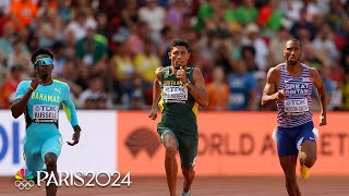 World record holder van Niekerk punches 400m semis ticket at Worlds  NBC Sports [upl. by Lieno394]