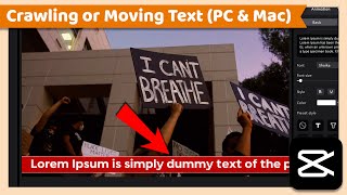 Add Crawling or Moving Text  CapCut PC Tutorial [upl. by Azile]