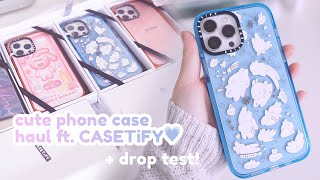 cute iphone 13 pro max case haul  drop test ft CASETiFY cases 💙🌸☁️ [upl. by Atte]