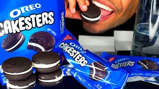 ASMR OREO CAKESTERS COMMERCIAL REVIEW RECIPE AD EATING SOUNDS CHANNEL TALKING CANDY [upl. by Kcered]