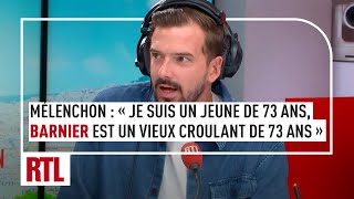 JL Mélenchon  quotJe suis un petit jeune de 73 ans Barnier est un vieux croulant de 73 ans et demiquot [upl. by Teillo]