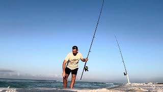 Surf fishing at Topsail Hill State Park in Destin Florida early morning redfish catch [upl. by Assina154]