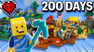 I SURVIVED 200 DAYS IN LEGO MINECRAFT HARDCORE [upl. by Adner]