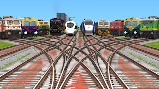 All Types Trains Running At Bumpy Daimond 3D Railraod Round Tracks train simulator train videos [upl. by Harwilll404]