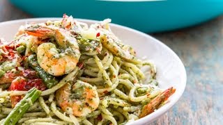 Pesto Shrimp Spaghetti  Flavor Quotient [upl. by Melvin]