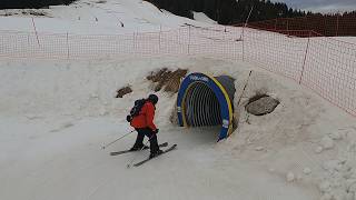 WHAT HAPPENS NEXT Fun LOurs Des Pres slope  MEGEVE ski resort  Feb 2024 [upl. by Weyermann]