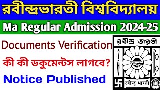 Rabindra Bharati University pg admission 202425 Documents verification DateDocuments requiredRBU [upl. by Mcculloch]