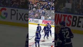 Nov 16 2024  Oilers vs leafs  William Nylander decides to take the bucket off for warmup [upl. by Jeddy]