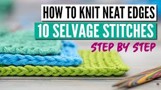 How to knit neat edges  The 10 best edge stitches in knitting [upl. by Bromleigh]