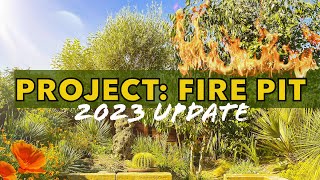 Sunken Fire Pit Update 2023  Raised Beds Rare Palms amp Desert Planting [upl. by Kentigerma]