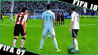 GARETH BALE free kicks evolution FIFA 07  FIFA 18 [upl. by Tse]