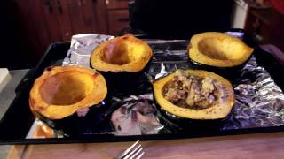 Stuffed Acorn Squash Recipe  The Vegan Zombie [upl. by Yesnel]