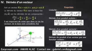 6  dérivée dun Vecteur  Mecanique du Point SMPC [upl. by Aisylla]
