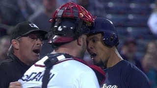 Benches clear after Carlos Gomezs homer [upl. by Leitman]