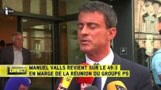 Avec le 493 Valls entend quotutiliser les armes de la Ve Républiquequot [upl. by Ahsilav]