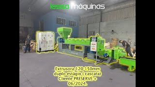 Extrusora de plastico recicladora 120 150mm Preserve [upl. by Nagiem]