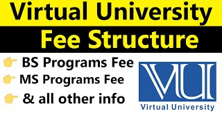 Virtual University Islamabad Fee Structure 2024 BS and MS Programs Detailed Fees [upl. by Siugram]