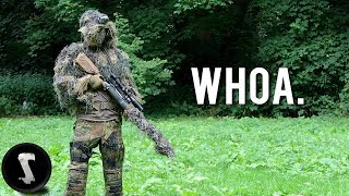 LONG Range Airsoft Sniping  Ghillie Swamp Sniper [upl. by Nerrak]