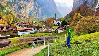 Lauterbrunnen Switzerland 4K  The most beautiful Swiss village  Paradise on earth [upl. by Artimid]