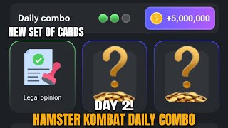 DAY 2 HAMSTER KOMBAT DAILY COMBO CARDS CLAIM 5 MILLION COINS [upl. by Ahsinauq]