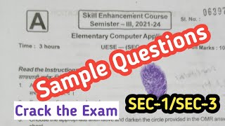 sample question paper  elementary computer sem3 sec3 sec1 ranchiuniversity [upl. by Allianora]