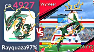 MEGA RAYQUAZA🌪️ vs NEW HISUIAN WYRDEER 😱🤯 Solo raid💪 in Pokemon Go [upl. by Riorsson864]