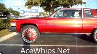 AceWhipsNET Cadillac CoupeDeville on 26quot DUB Flirt Floaters at Arctic Customs [upl. by Ahsille]