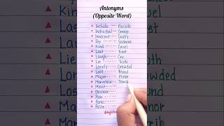 Antonyms  Opposite Word🔥📖english grammar education learning [upl. by Esirtal664]