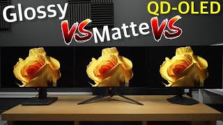 Is Glossy OLED Better vs Matte Screen amp QDOLED ASUS XG27AQDMG Review [upl. by Oiziruam]